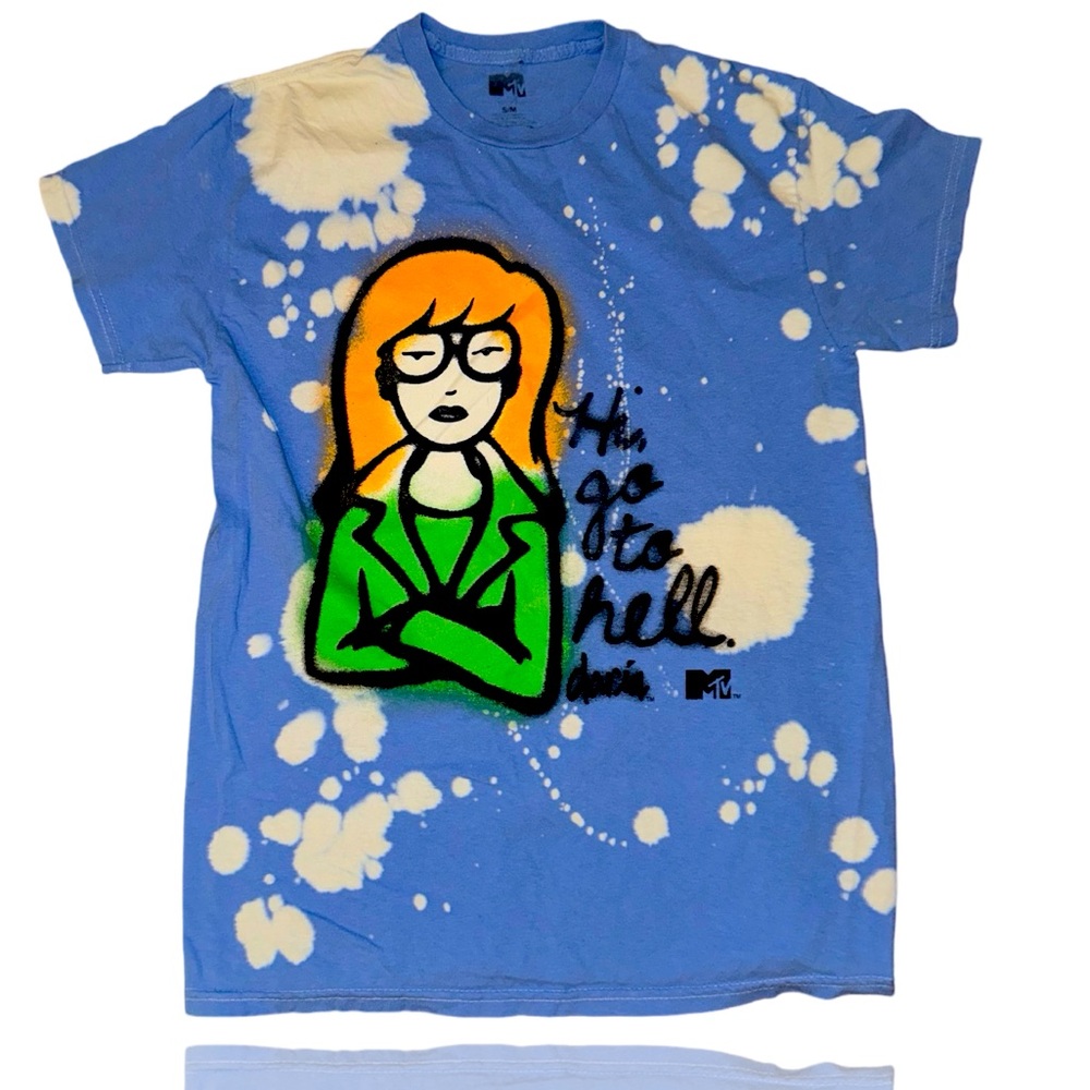 DARIA: MTV 90’s Animation:”Hi Go To Hell” Bleached Out Shirt: S/M